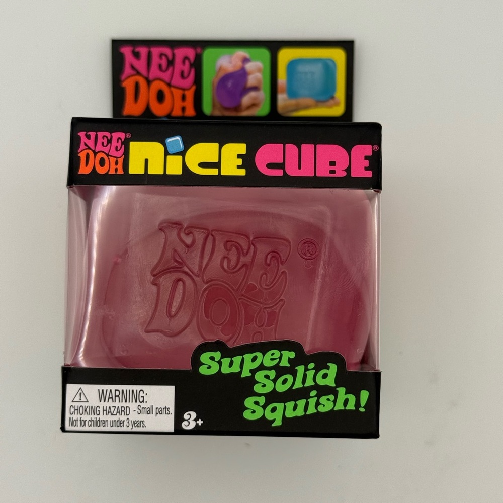 Viral NeeDoh Nice Cube Pink Fidget Toy Stress Relief Puzzle NEW